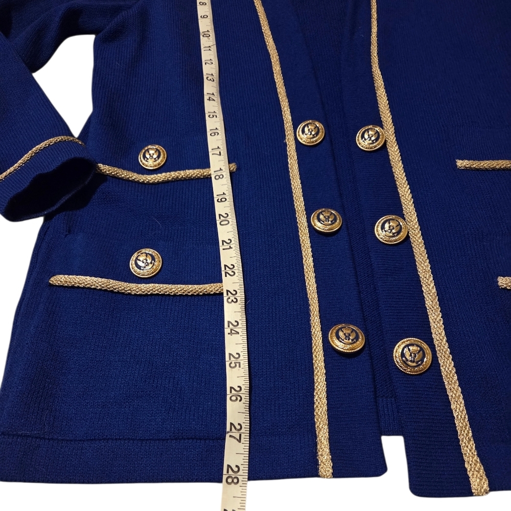St. John Collection Marie Gray Military Jacket Cardigan Santana Knit Vintage - Picture 10 of 11